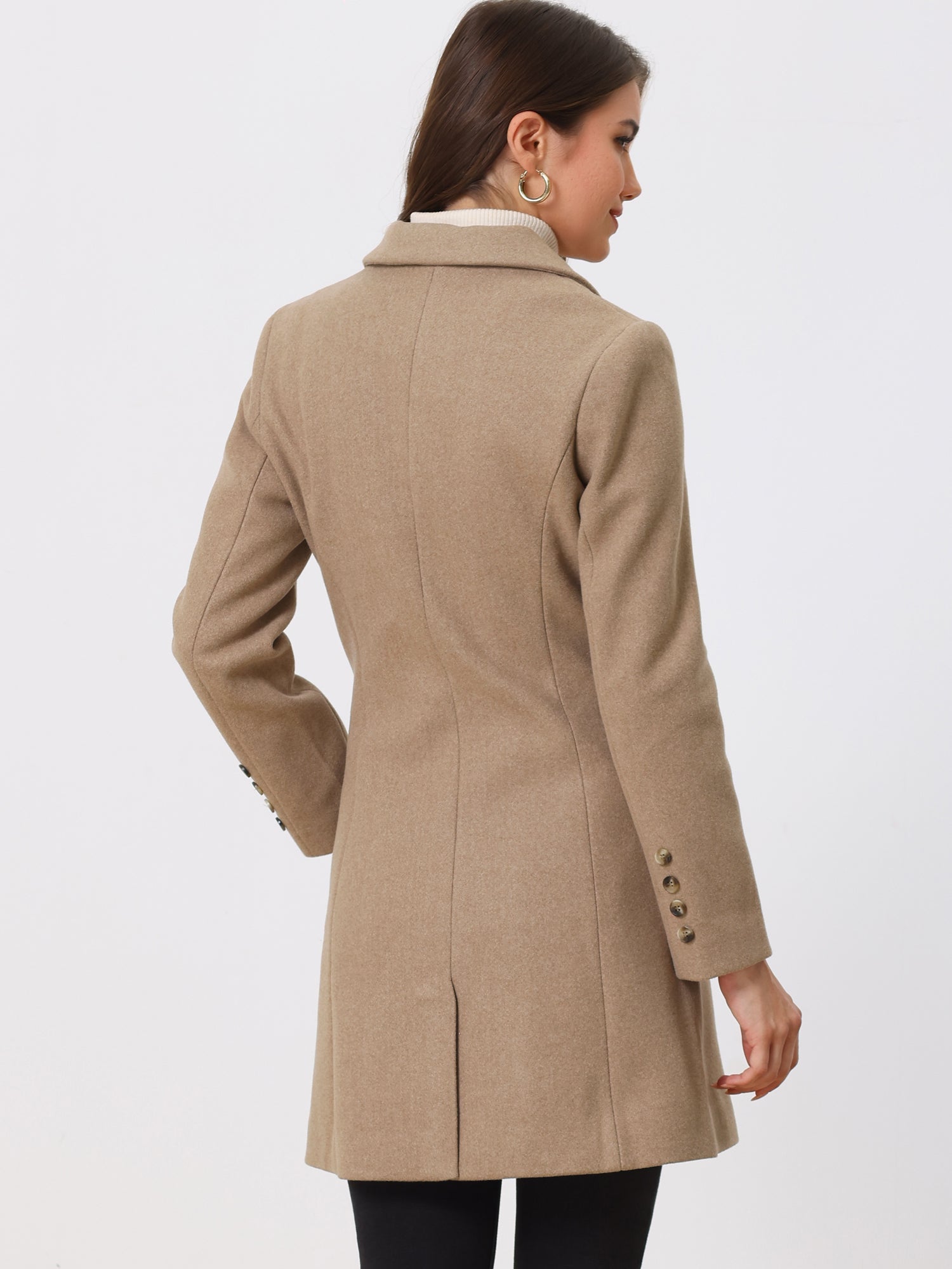 WOMEN’S WOOL COAT | LONG BUTTON WINTER JACKET