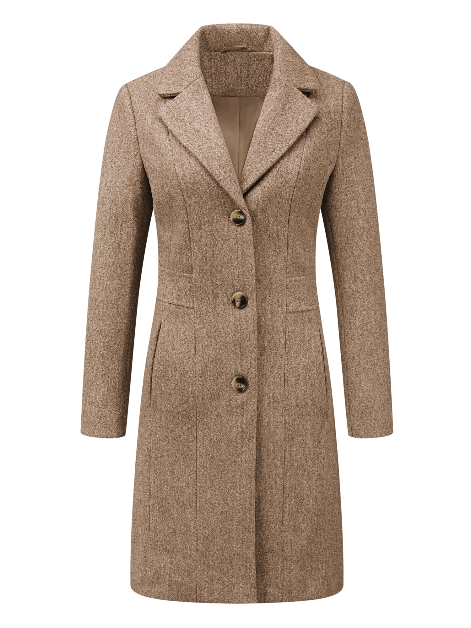 WOMEN’S WOOL COAT | LONG BUTTON WINTER JACKET
