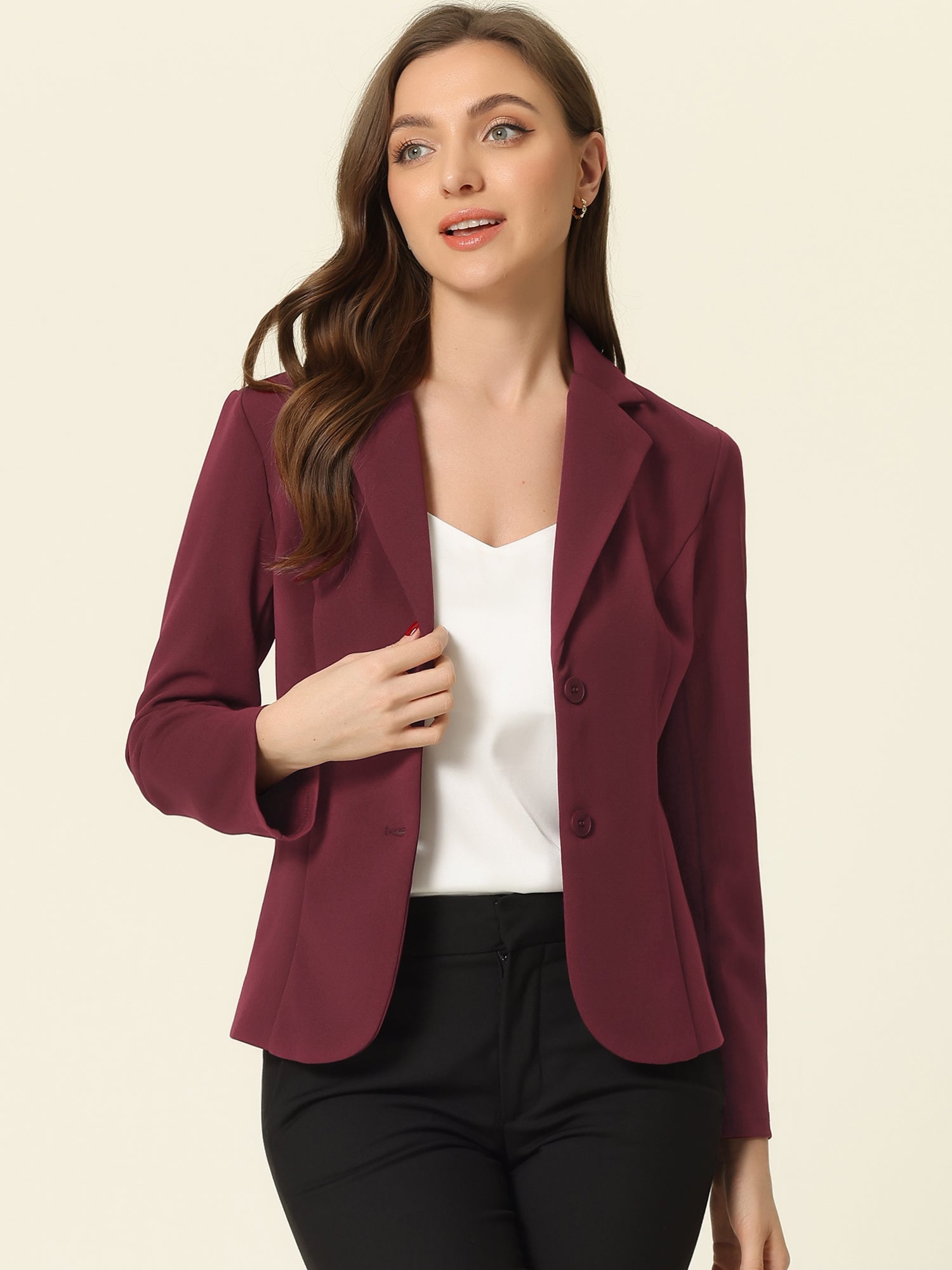 SINGLE-BREASTED STRETCH OFFICE BLAZER