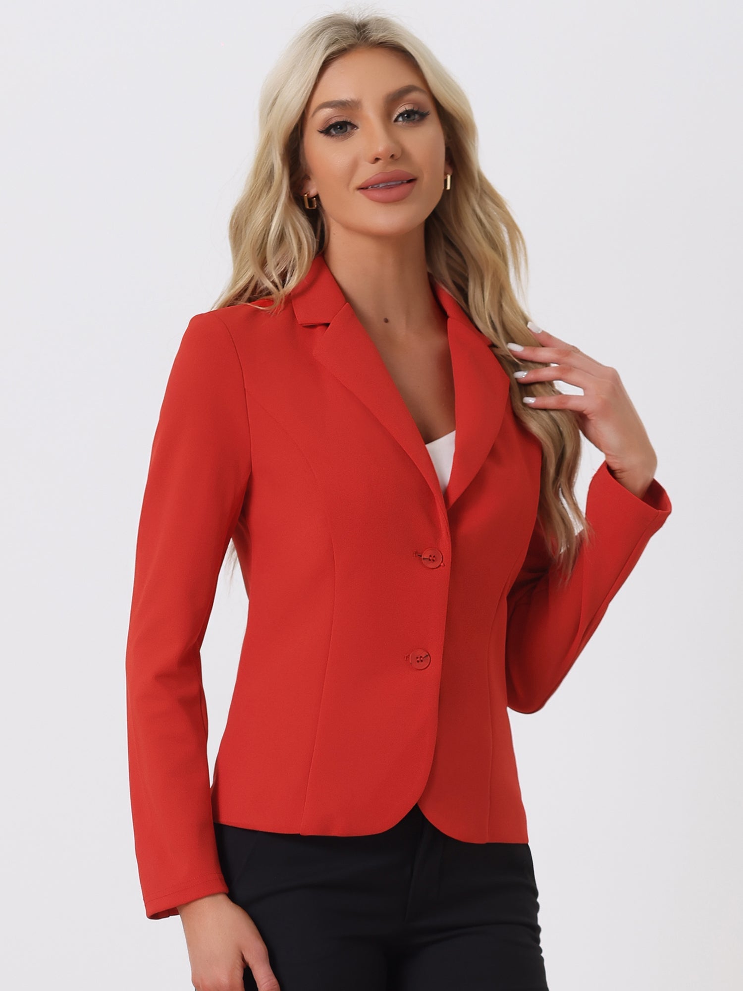 SINGLE-BREASTED STRETCH OFFICE BLAZER