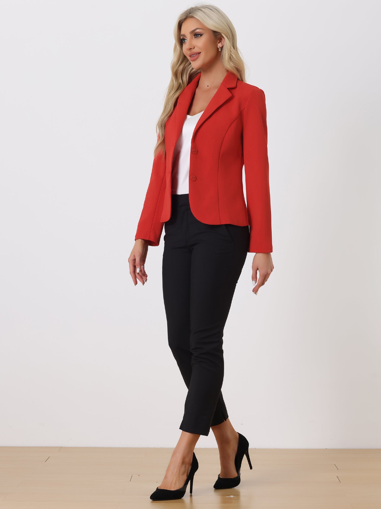 SINGLE-BREASTED STRETCH OFFICE BLAZER