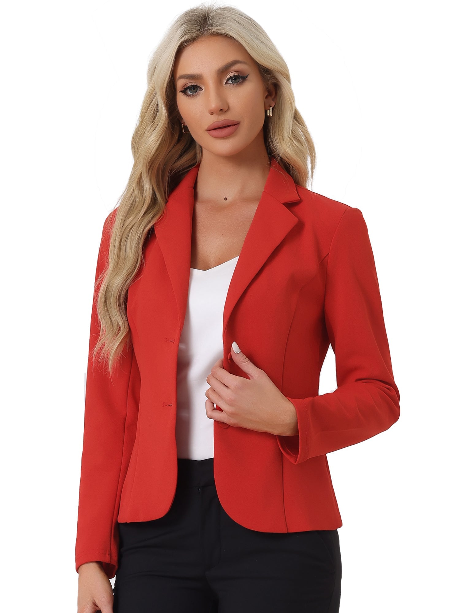 SINGLE-BREASTED STRETCH OFFICE BLAZER