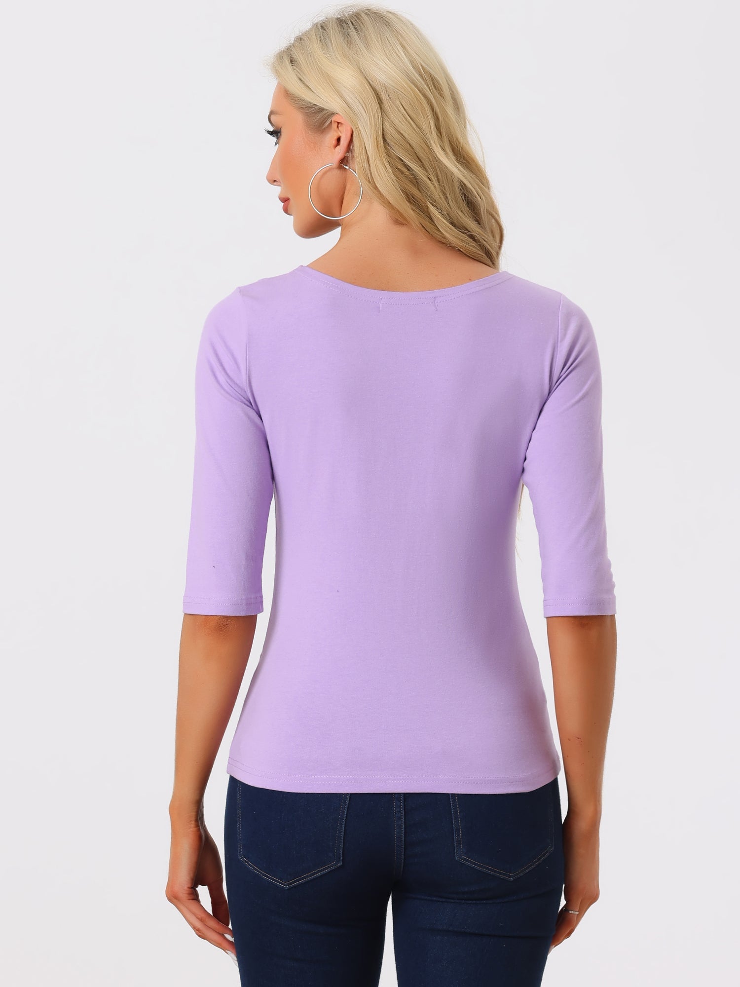 ESSENTIAL EASE | 3/4 SLEEVE CREW NECK TOP