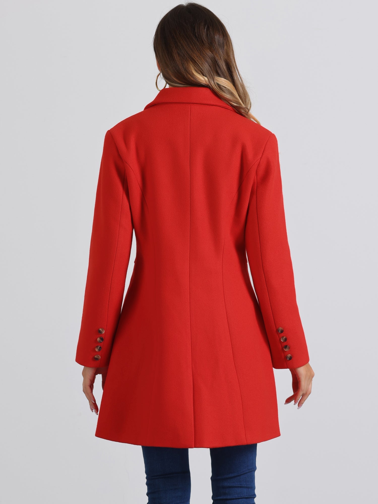 WOMEN’S WOOL COAT | LONG BUTTON WINTER JACKET