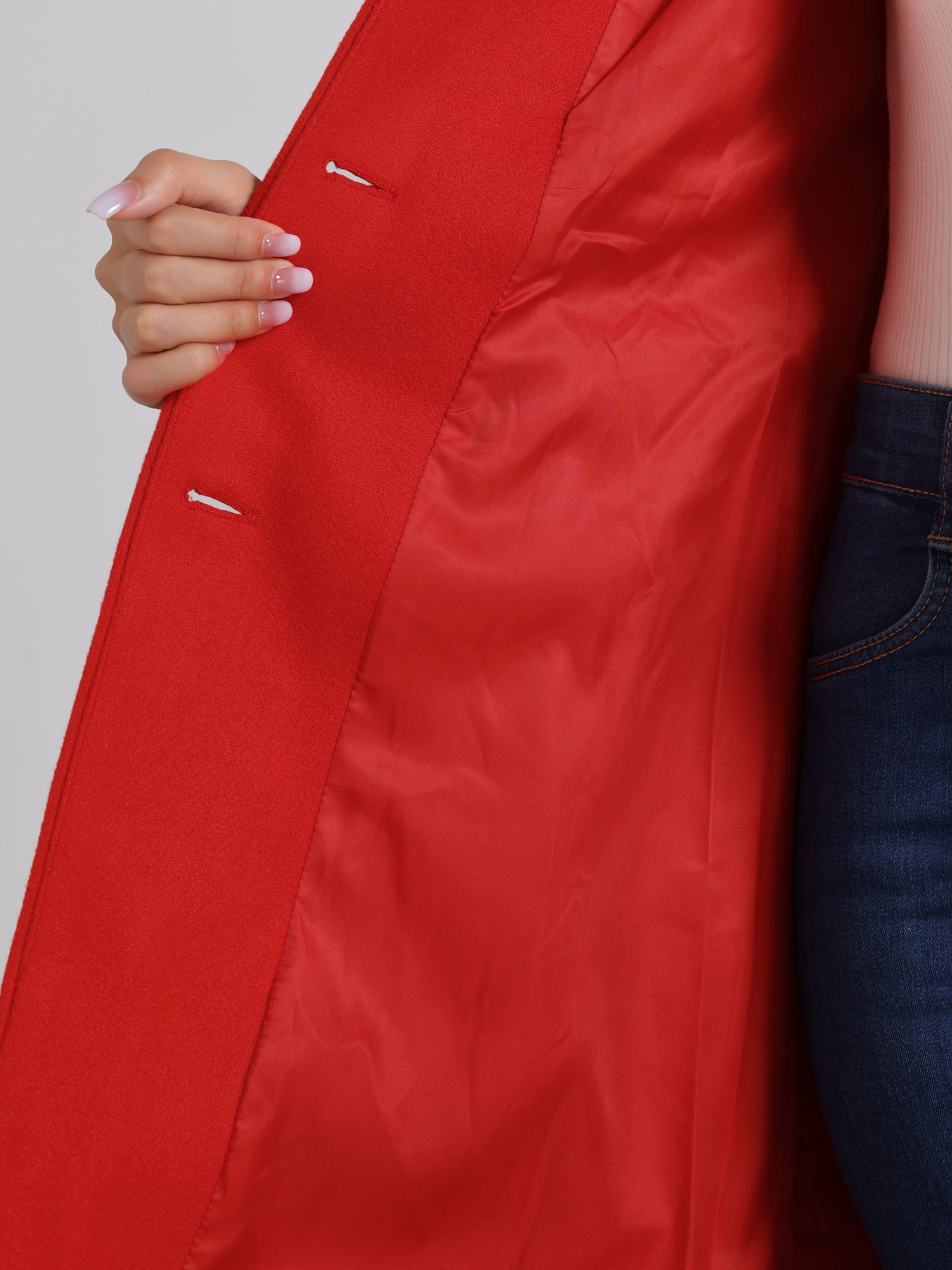 WOMEN’S WOOL COAT | LONG BUTTON WINTER JACKET