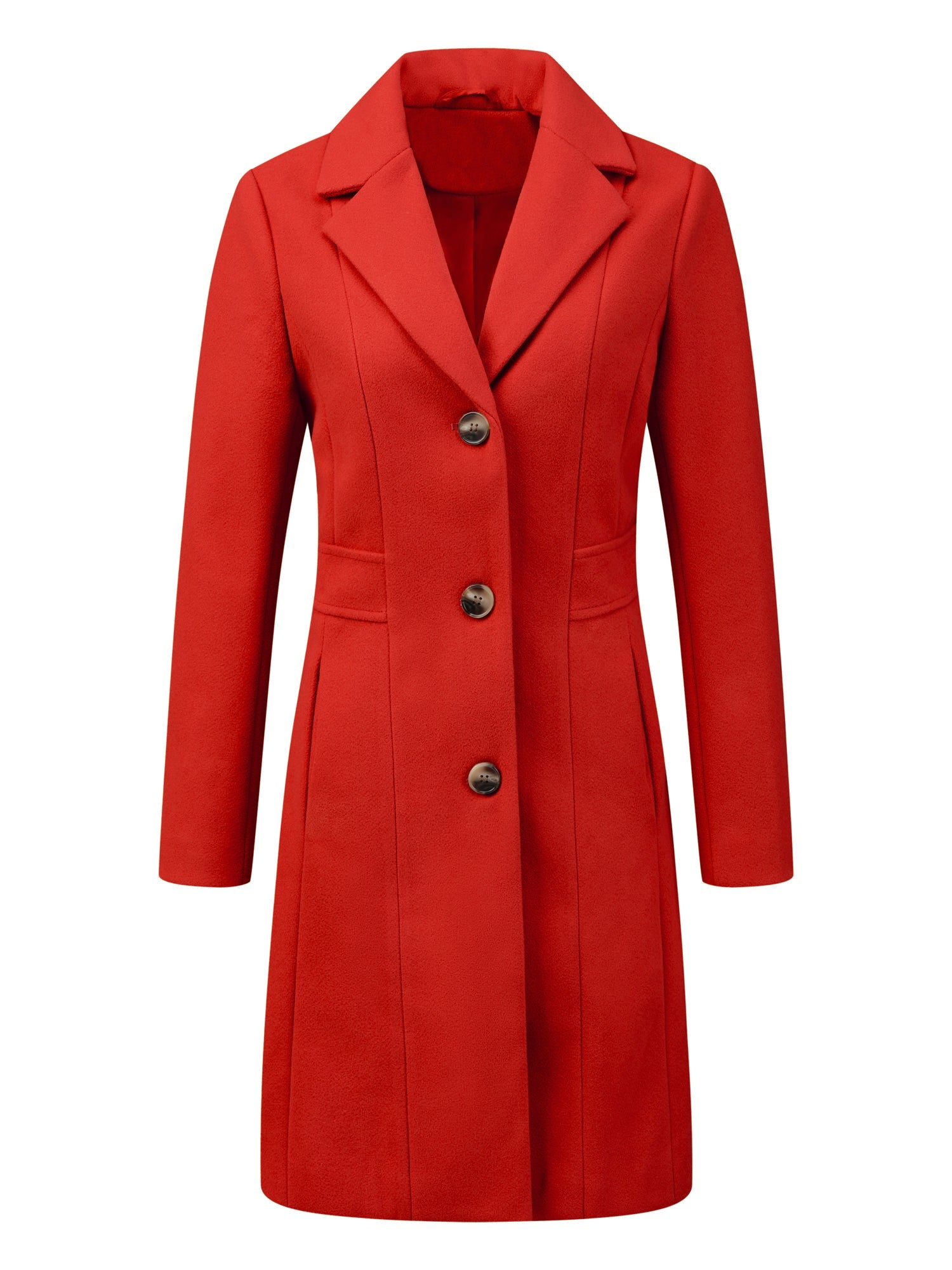 WOMEN’S WOOL COAT | LONG BUTTON WINTER JACKET