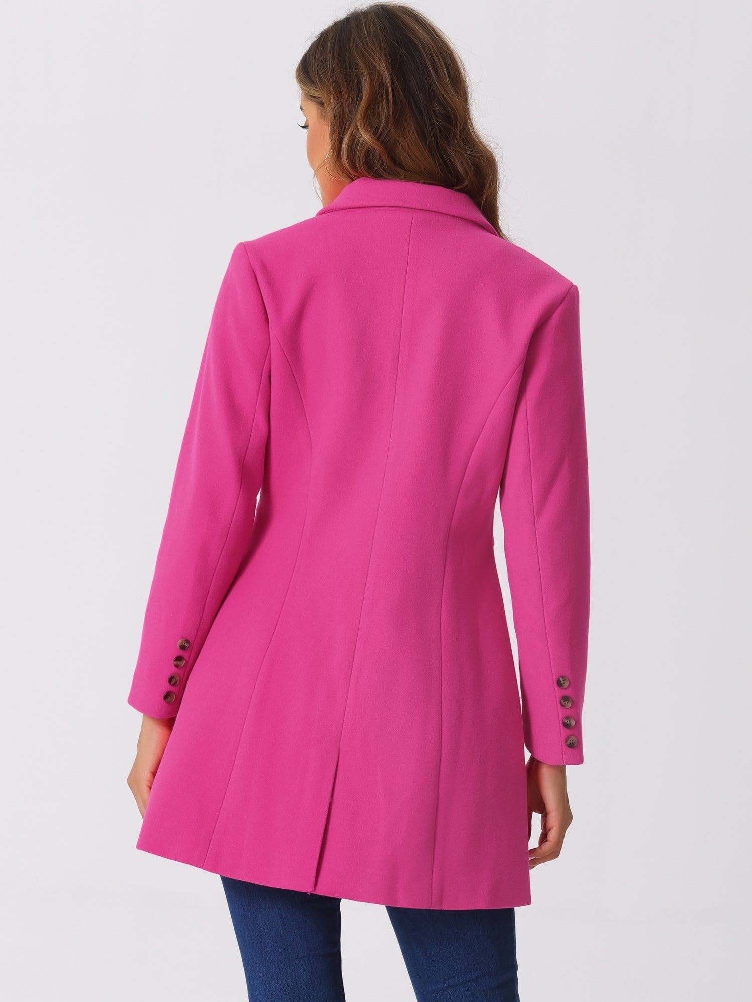 WOMEN’S WOOL COAT | LONG BUTTON WINTER JACKET