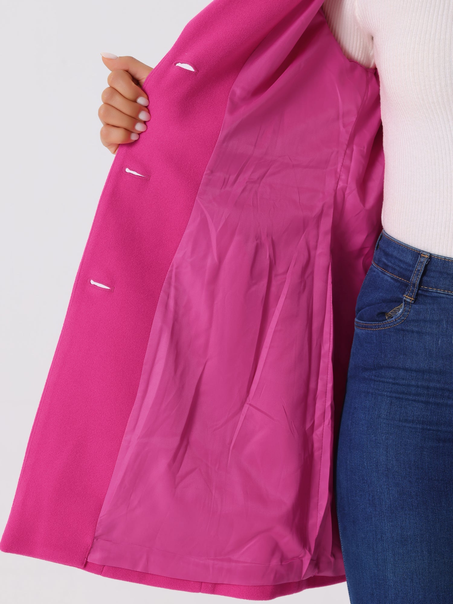 WOMEN’S WOOL COAT | LONG BUTTON WINTER JACKET