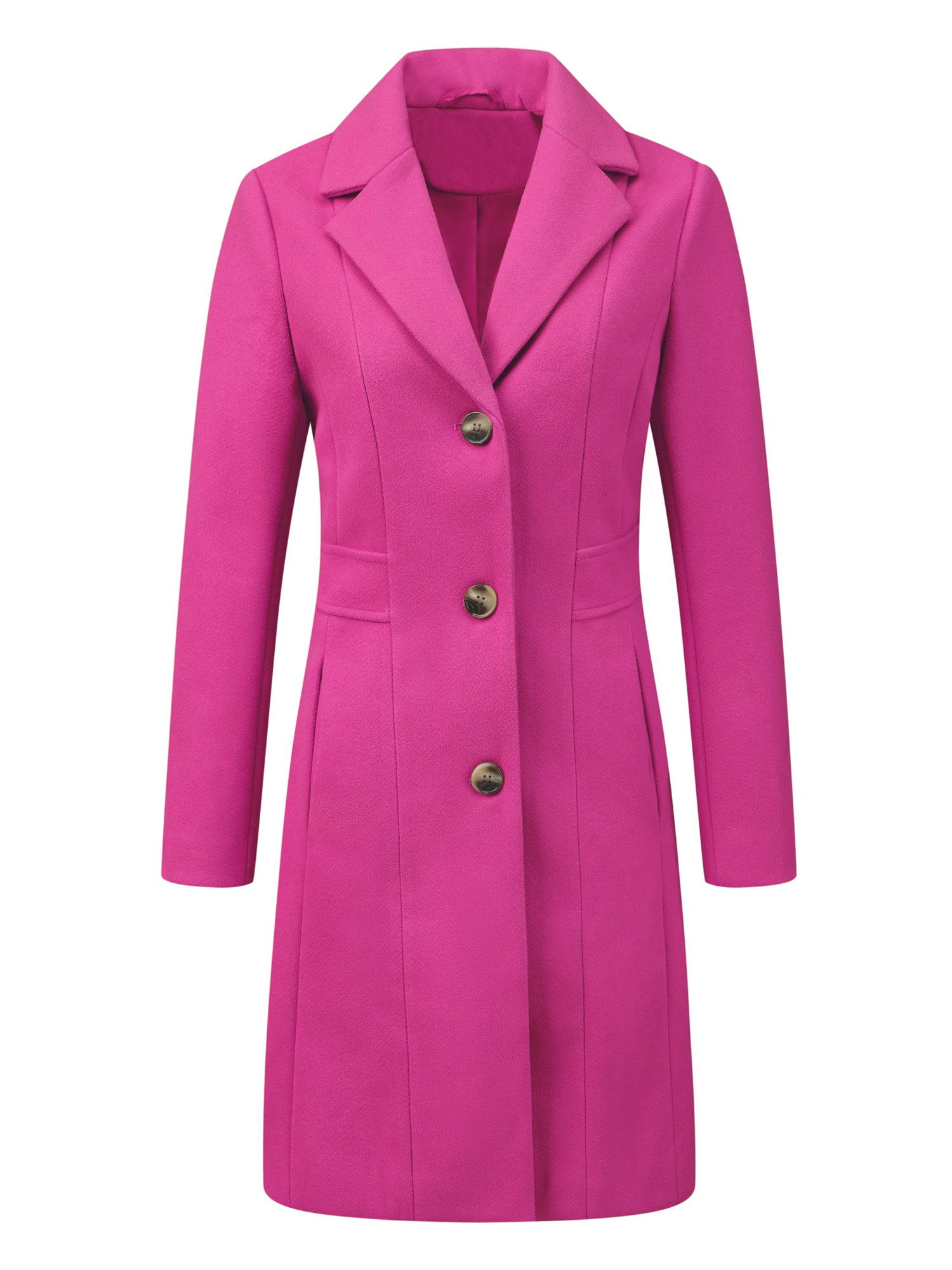 WOMEN’S WOOL COAT | LONG BUTTON WINTER JACKET