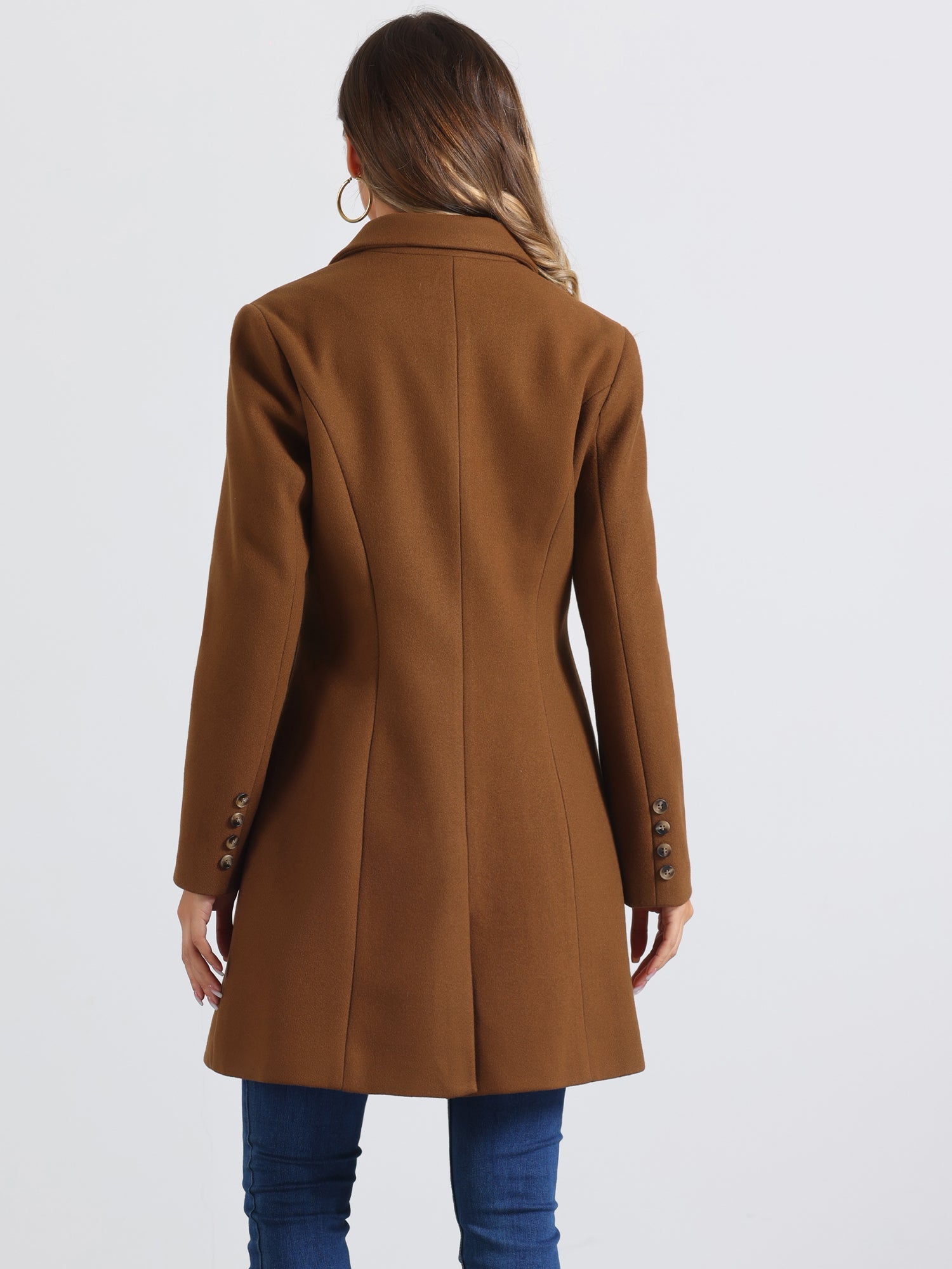 WOMEN’S WOOL COAT | LONG BUTTON WINTER JACKET