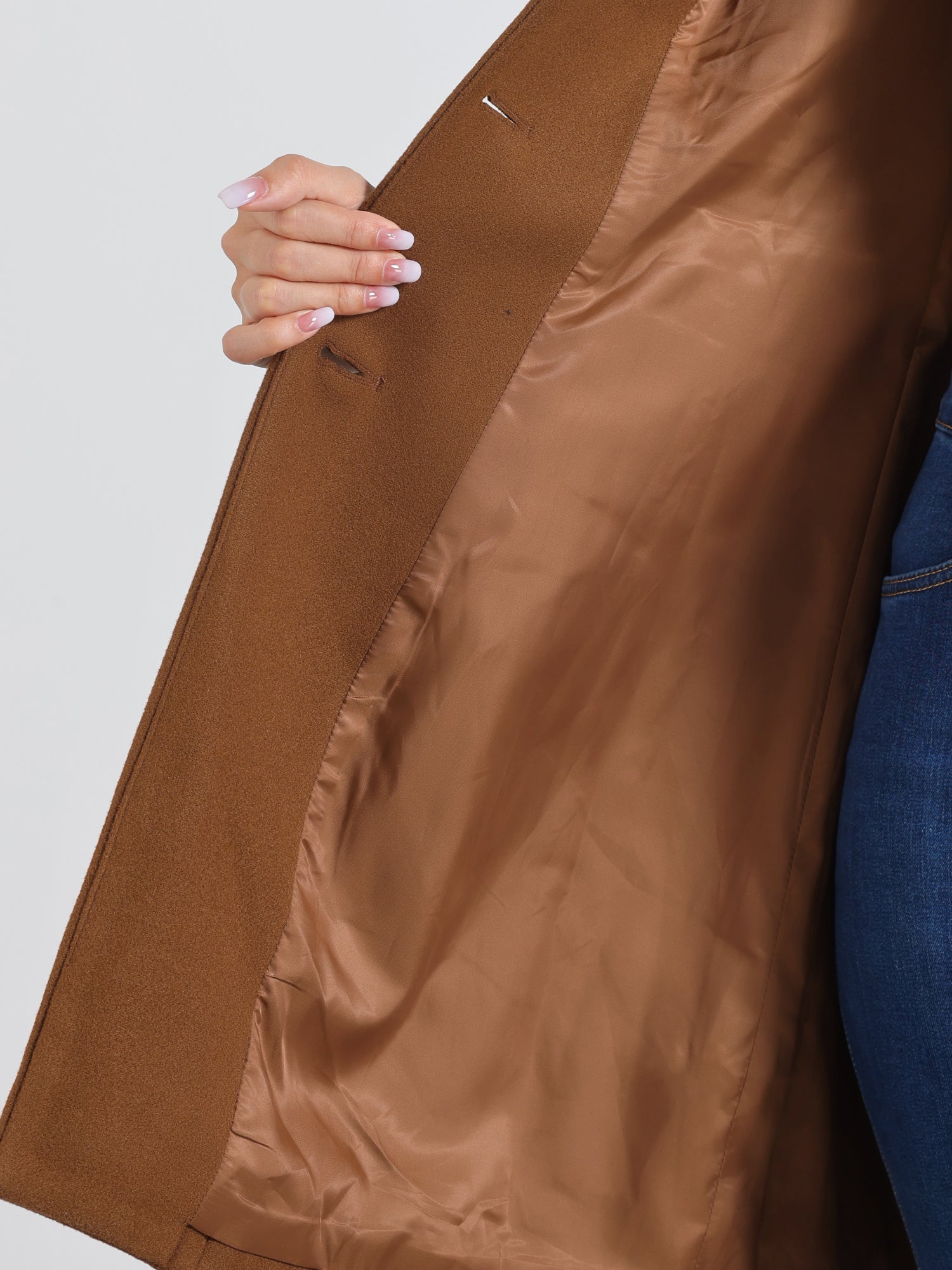WOMEN’S WOOL COAT | LONG BUTTON WINTER JACKET