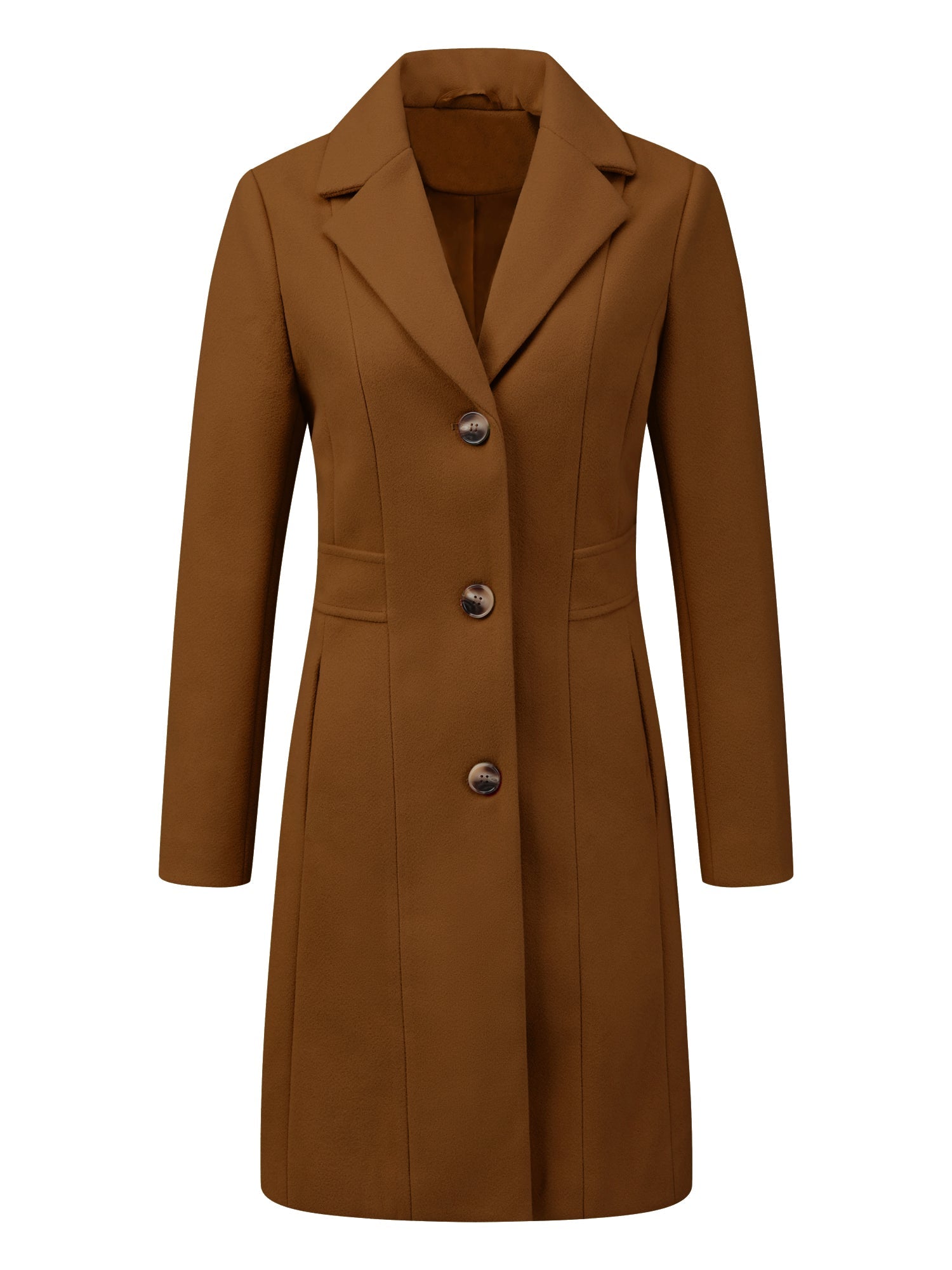 WOMEN’S WOOL COAT | LONG BUTTON WINTER JACKET