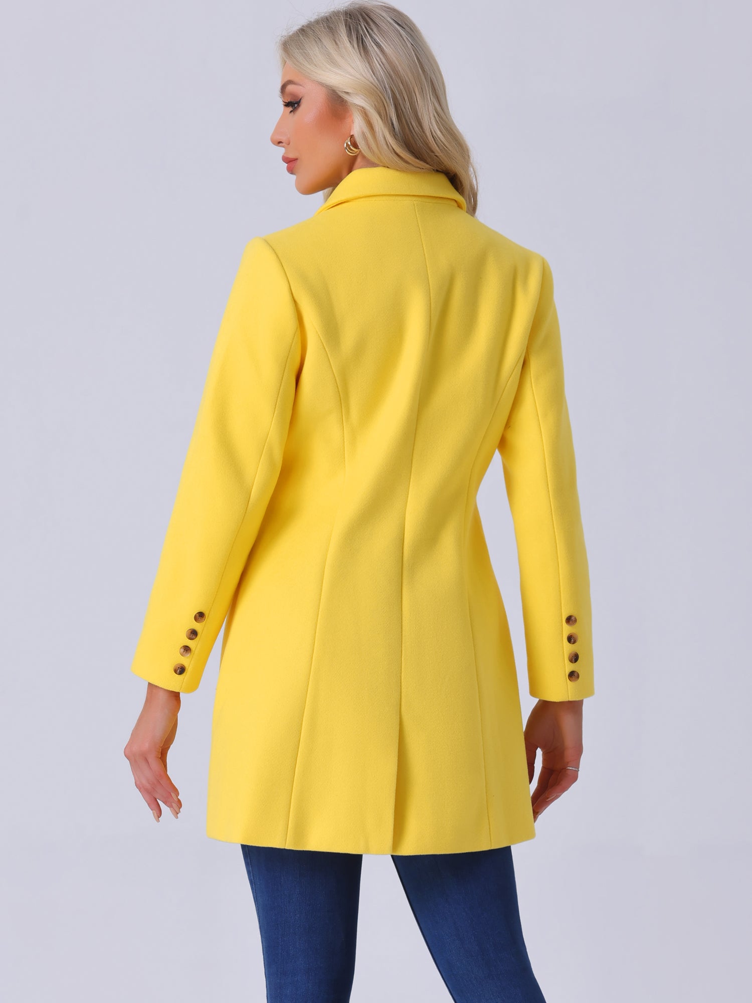 WOMEN’S WOOL COAT | LONG BUTTON WINTER JACKET