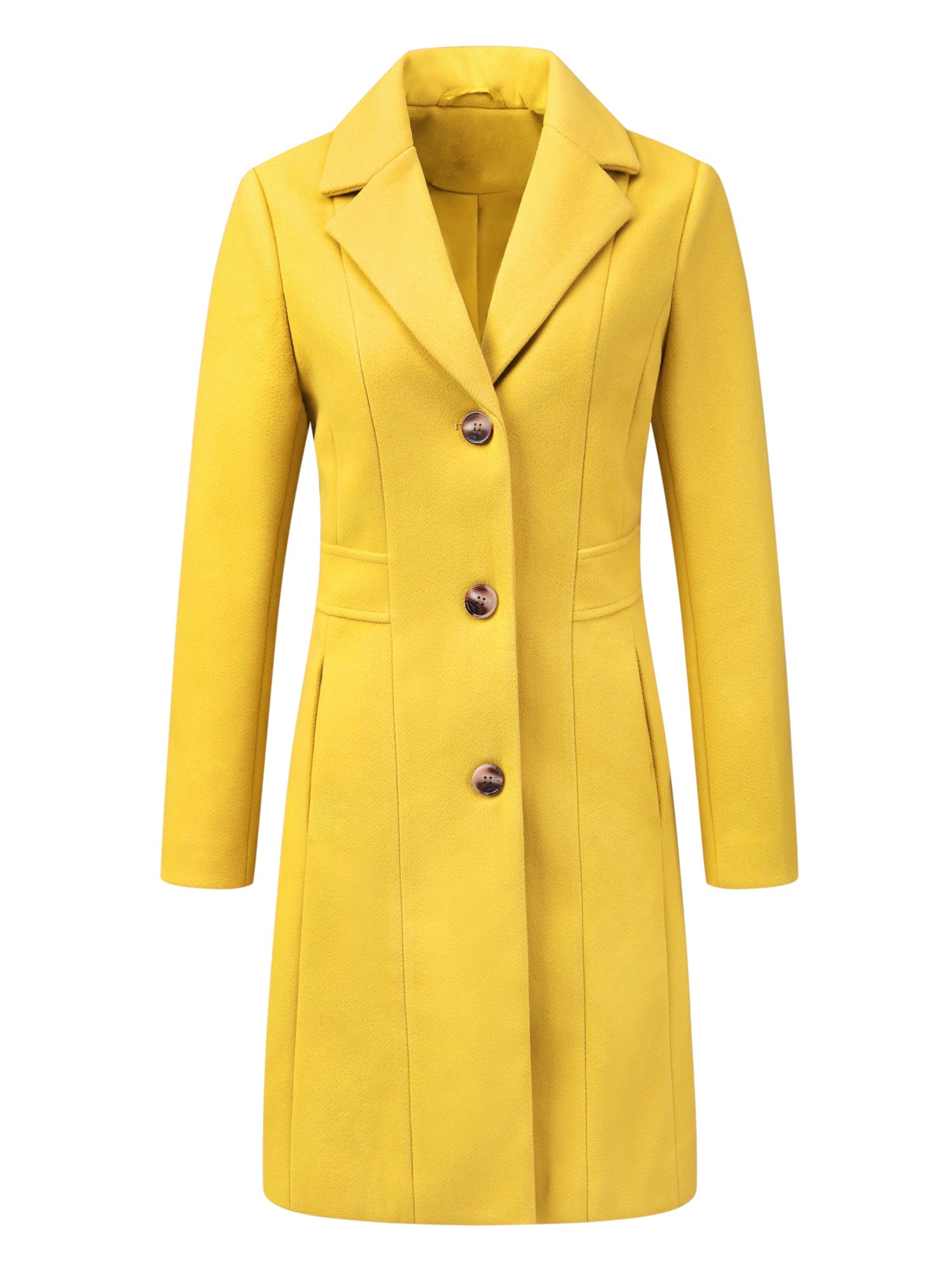 WOMEN’S WOOL COAT | LONG BUTTON WINTER JACKET