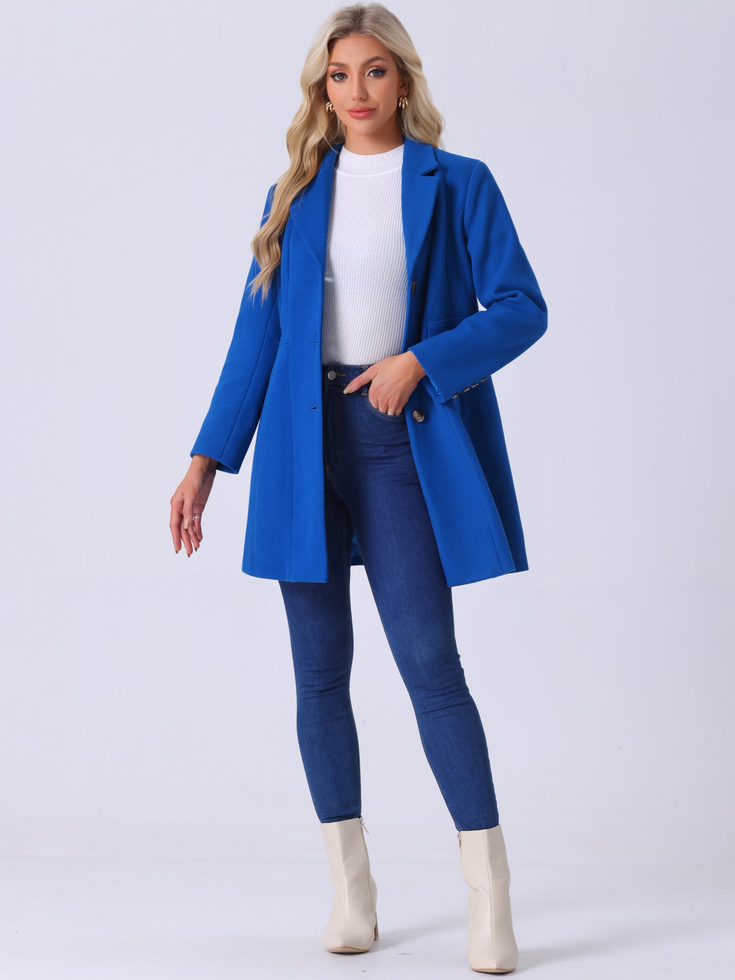 WOMEN’S WOOL COAT | LONG BUTTON WINTER JACKET