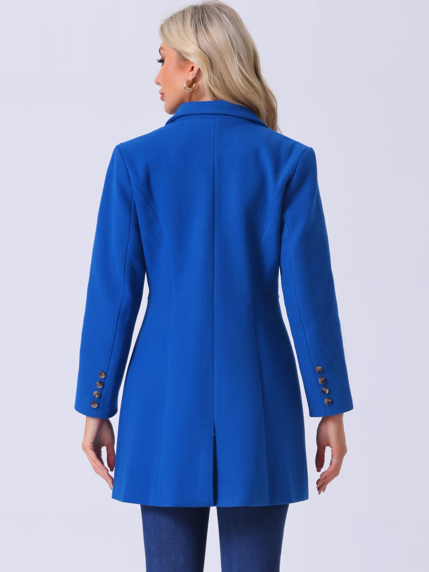 WOMEN’S WOOL COAT | LONG BUTTON WINTER JACKET