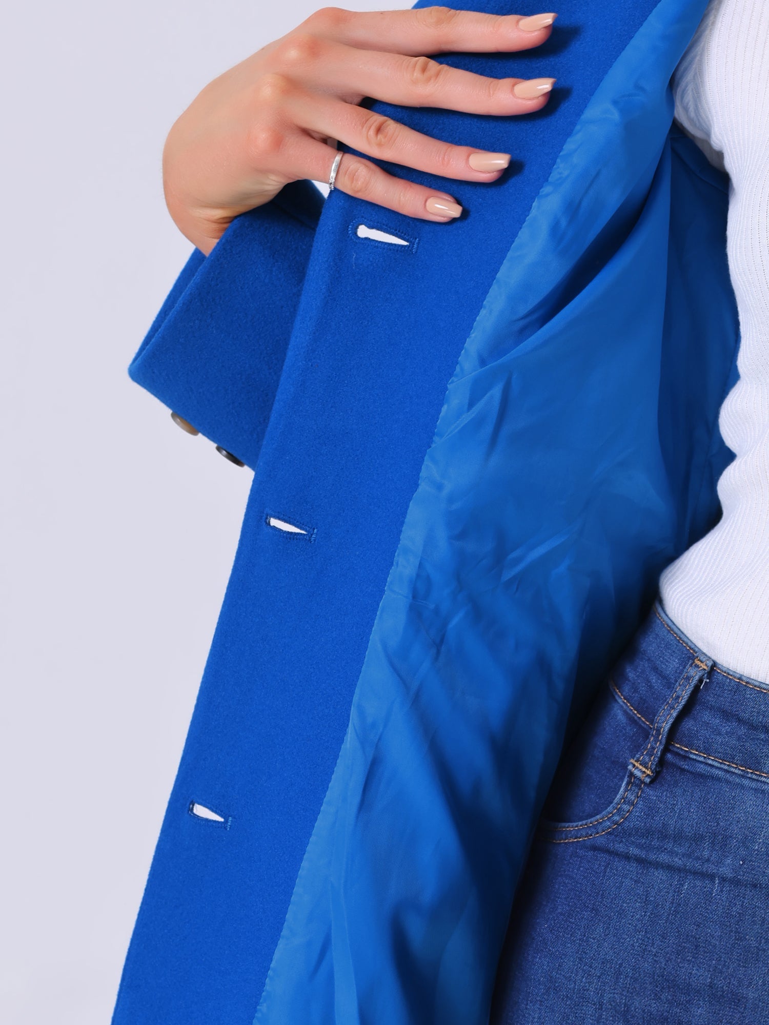 WOMEN’S WOOL COAT | LONG BUTTON WINTER JACKET