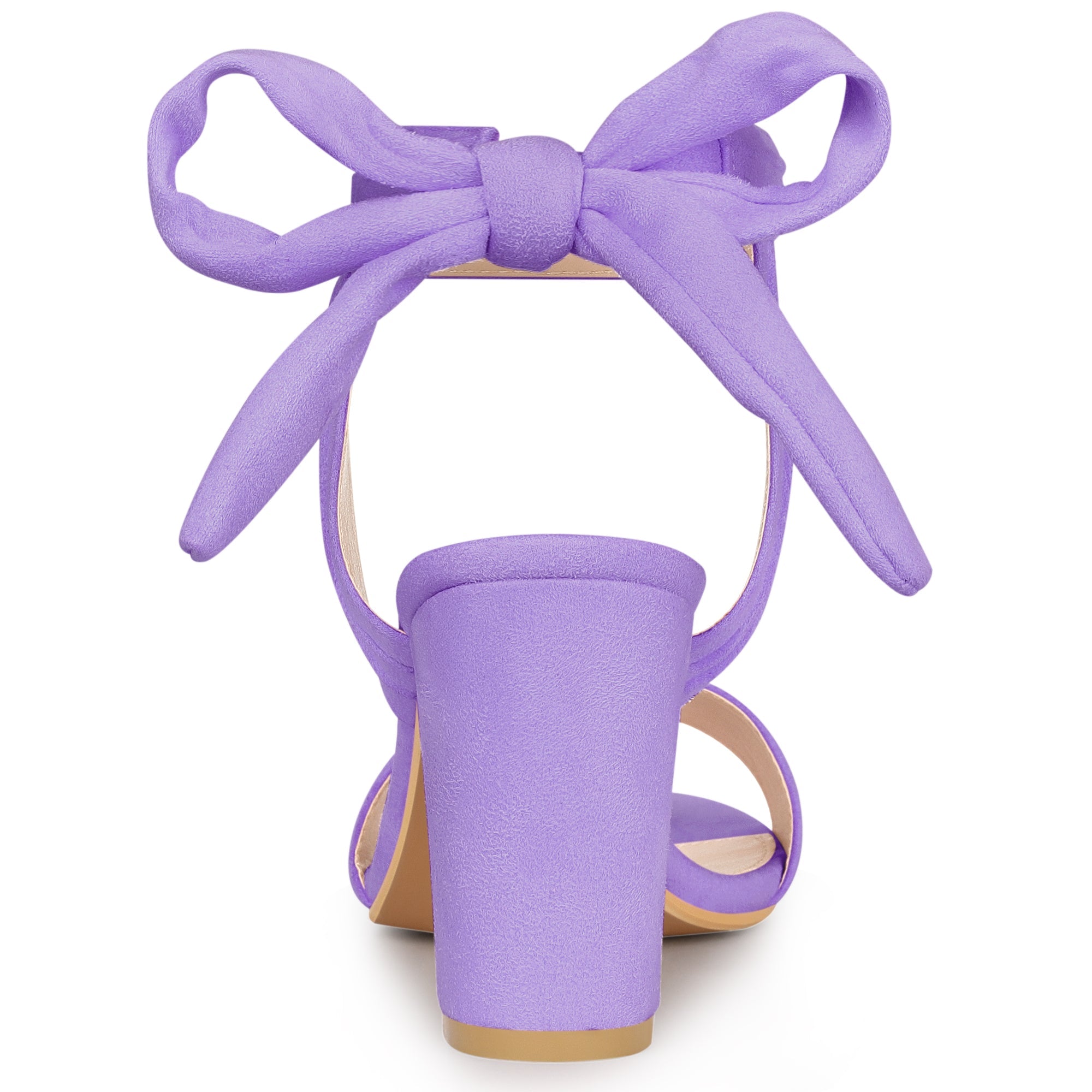 BLOCK HEEL PUMPS | OPEN TOE ANKLE STRAP WITH BOW DETAIL