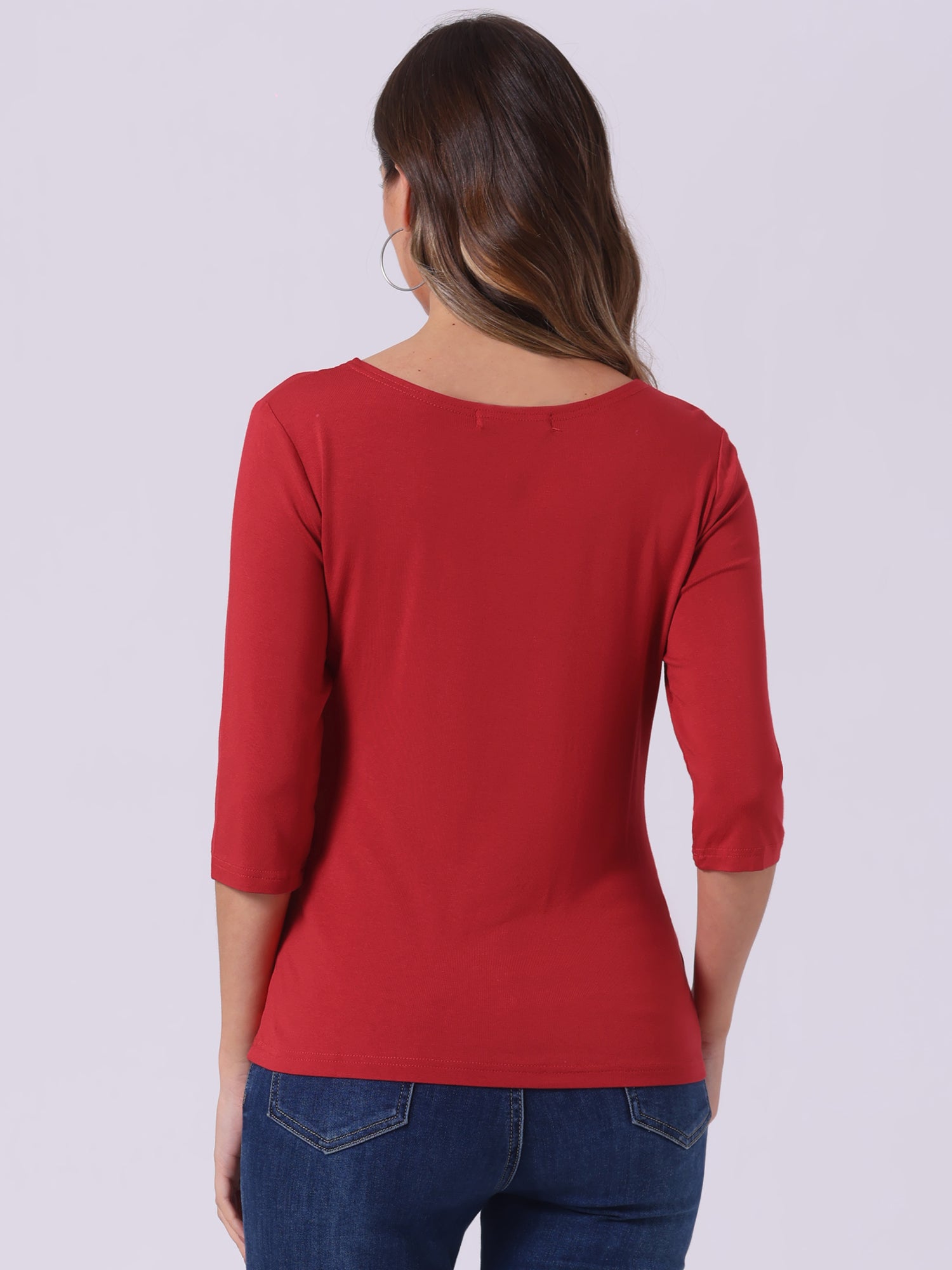 ESSENTIAL EASE | 3/4 SLEEVE CREW NECK TOP