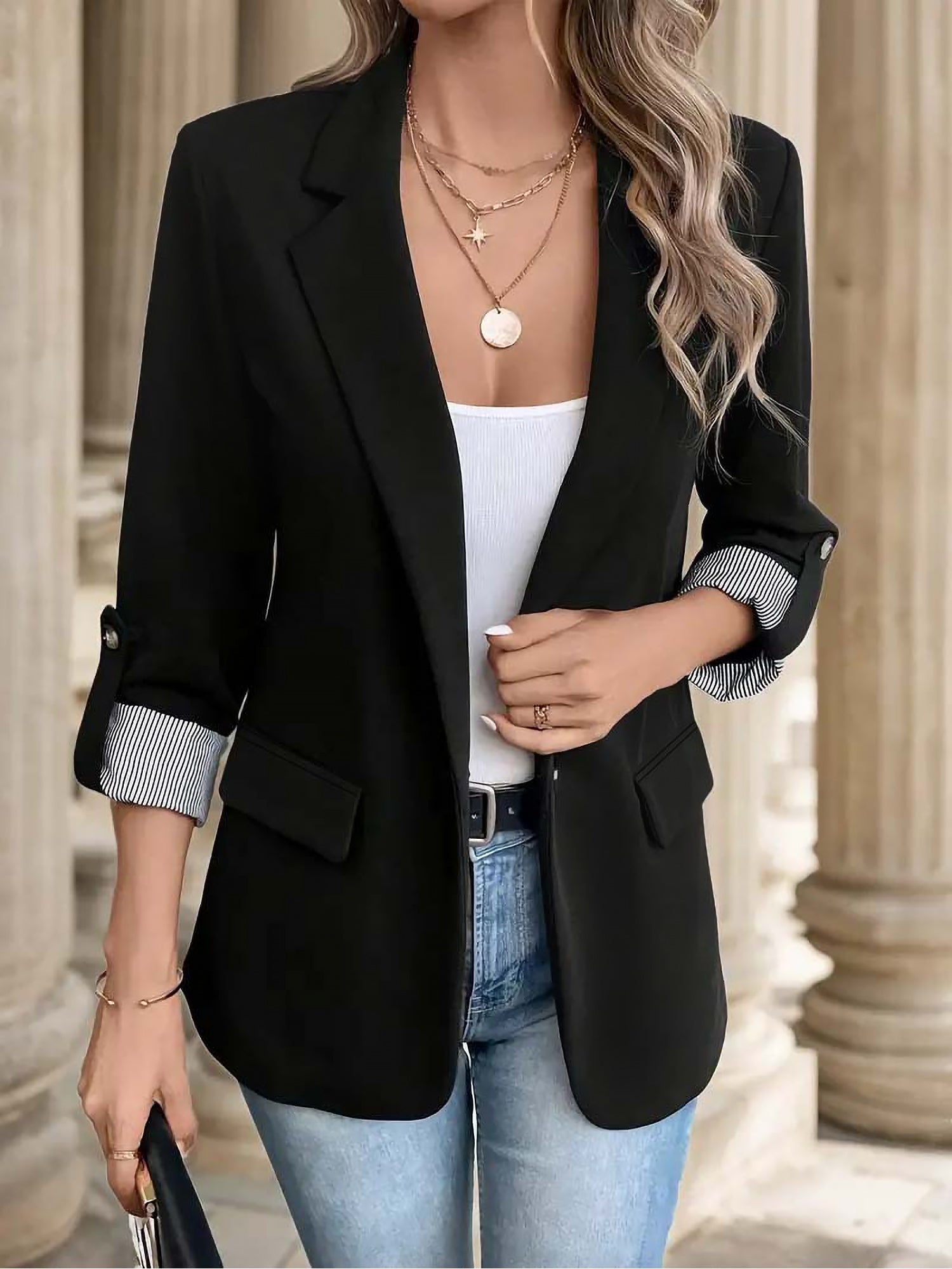 ROLL TAB SLEEVE BLAZER