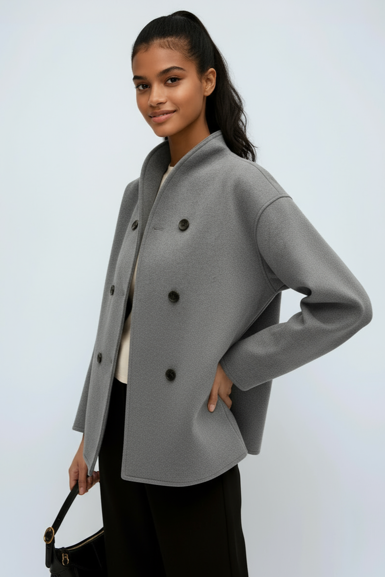 WOOL COAT | SHORT DOUBLE BREASTED JACKET