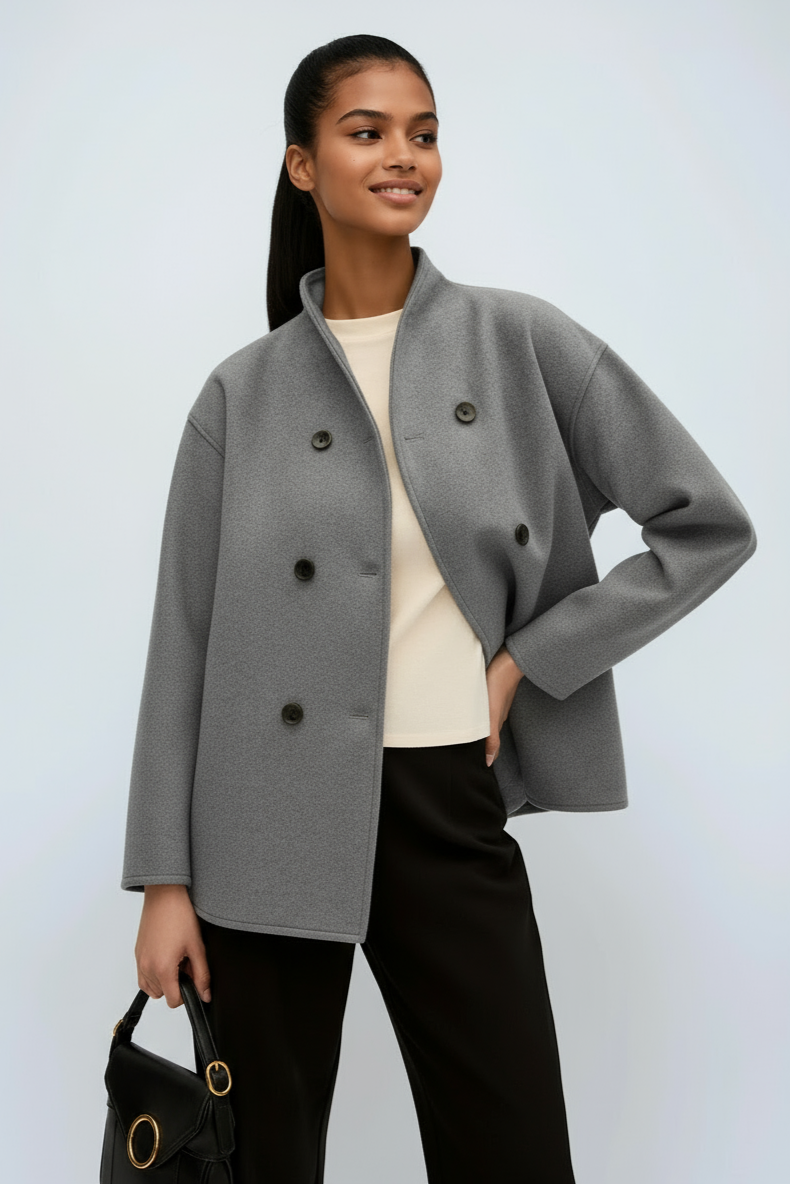 WOOL COAT | SHORT DOUBLE BREASTED JACKET