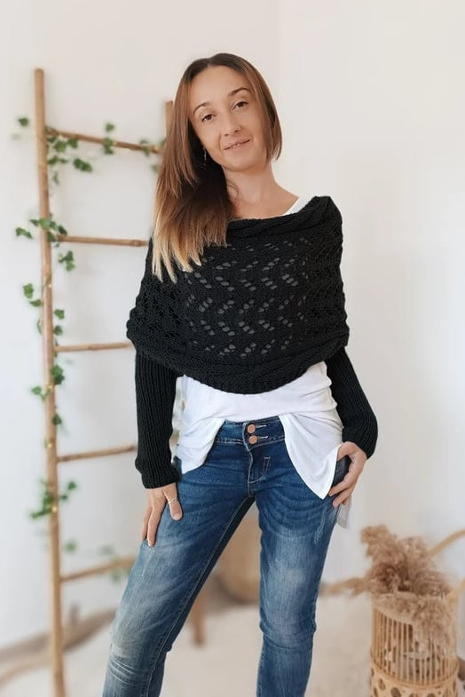 WOMEN’S KNIT SHRUG | OFF-SHOULDER PULLOVER