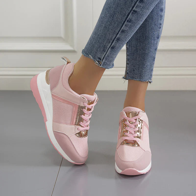 SNEAKERS | COMFORT WEDGE SNEAKERS WITH METALLIC ACCENTS