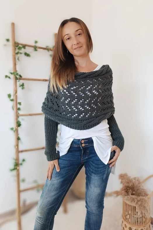 WOMEN’S KNIT SHRUG | OFF-SHOULDER PULLOVER