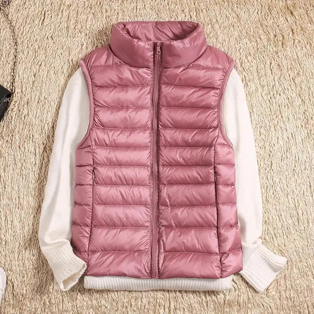 PUFFER GILET – SLEEVELESS HIGH COLLAR
