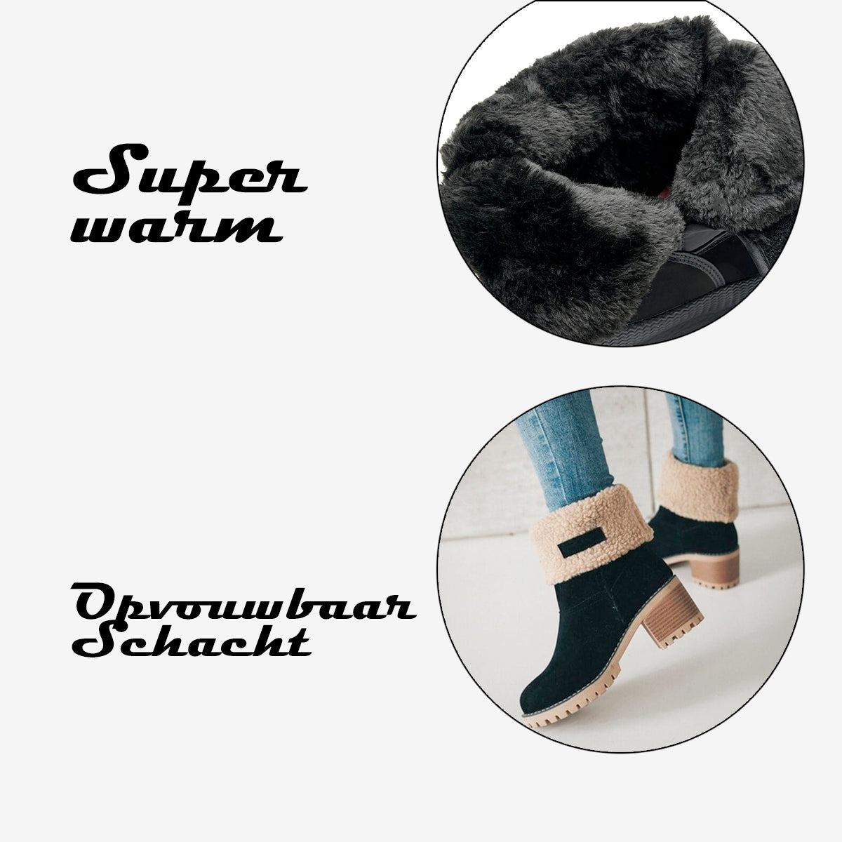 WOMEN’S ANKLE BOOTS | WARM FOLDOVER WINTER DESIGN