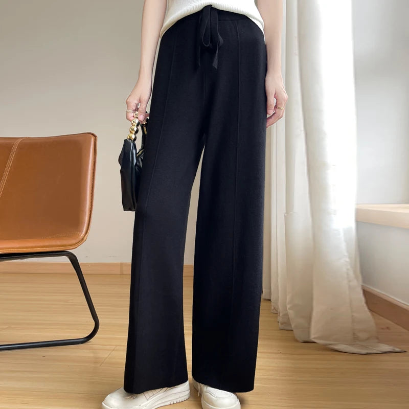 EFFORTLESS COMFORT | DRAWSTRING RELAXED FIT KNIT TROUSERS