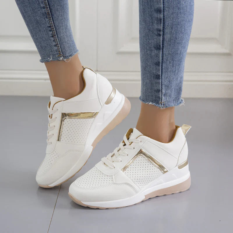 SNEAKERS | COMFORT WEDGE SNEAKERS WITH METALLIC ACCENTS