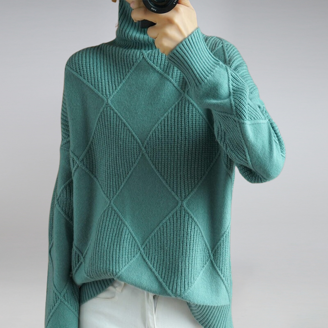 KNITTED WOOL TURTLENECK JUMPER