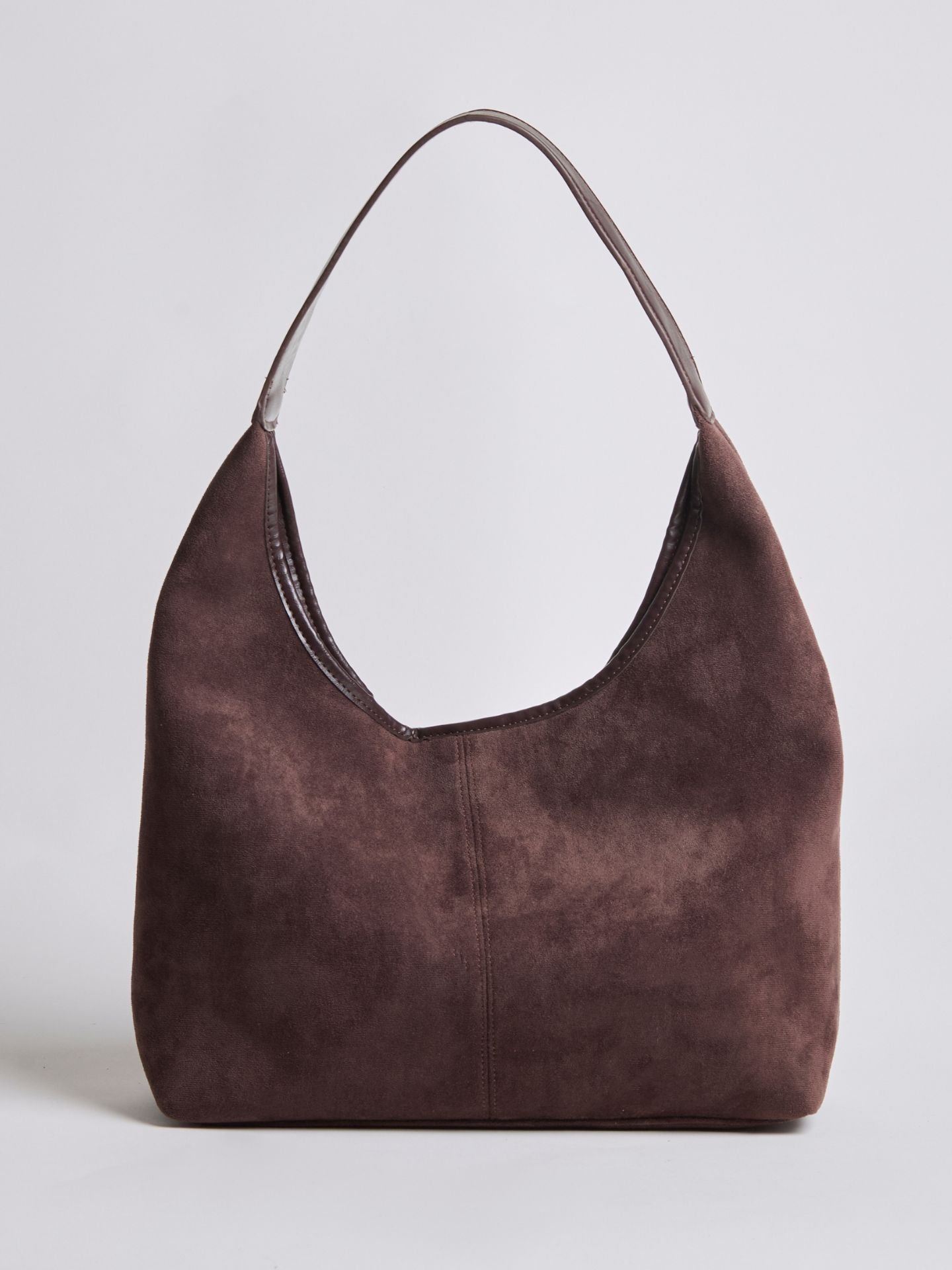 HANDBAG | SUEDE HOBO BAG WITH MINIMALIST DESIGN AND SINGLE STRAP