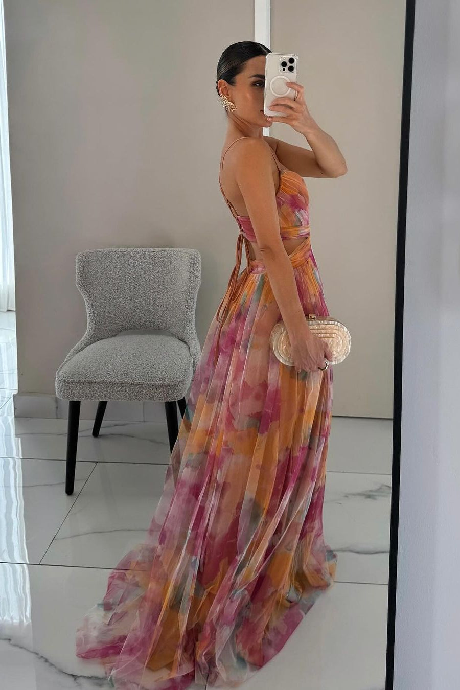 WEDDING GUEST DRESS | FLORAL MAXI WITH PLEATED SKIRT