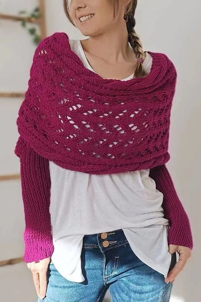 WOMEN’S KNIT SHRUG | OFF-SHOULDER PULLOVER