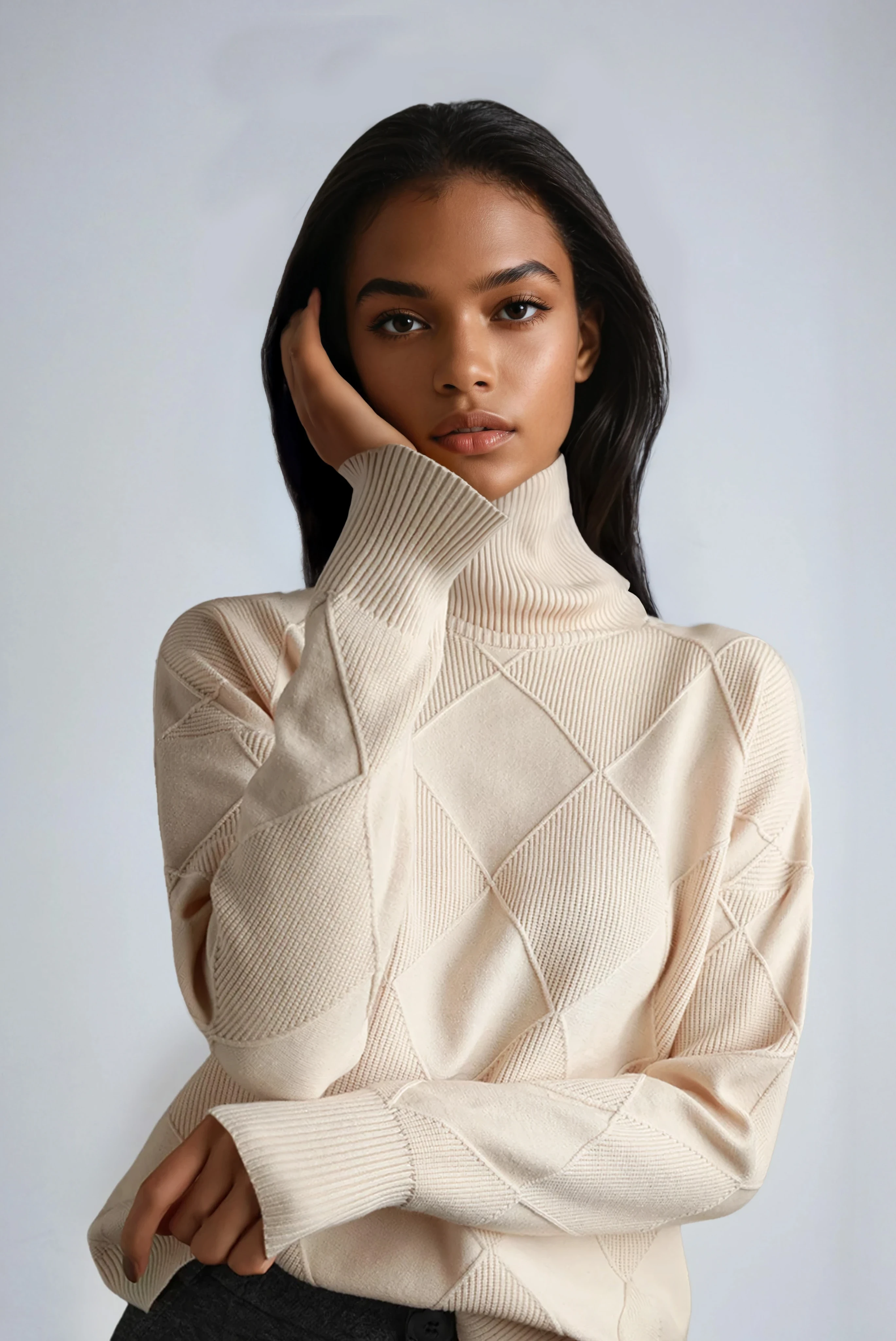 KNITTED WOOL TURTLENECK JUMPER