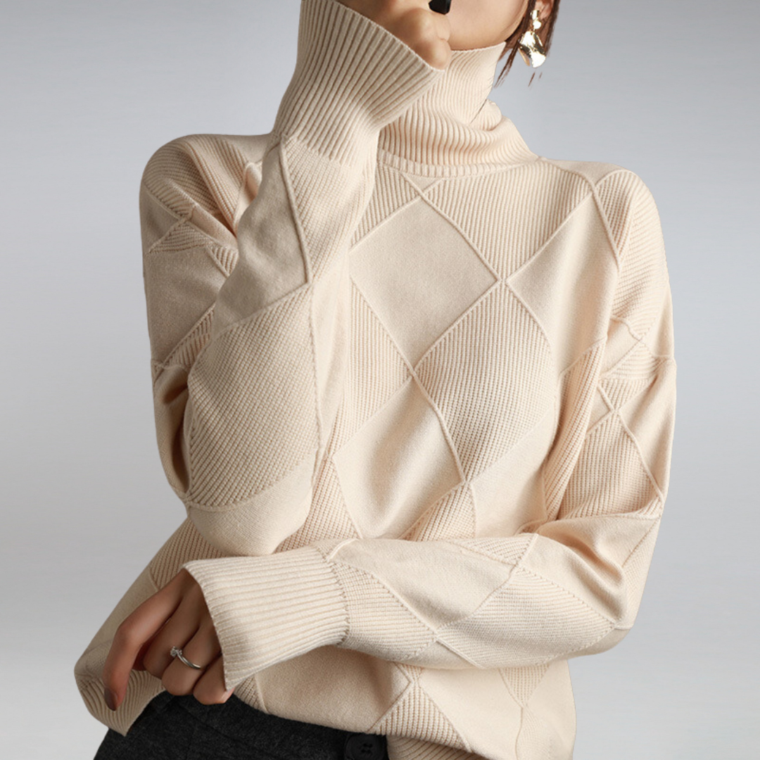 KNITTED WOOL TURTLENECK JUMPER