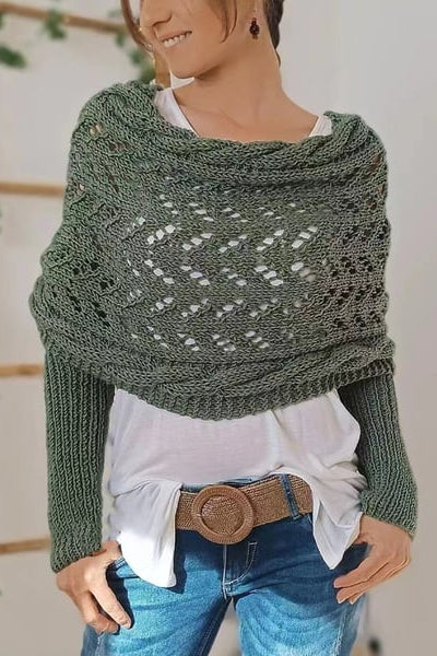WOMEN’S KNIT SHRUG | OFF-SHOULDER PULLOVER