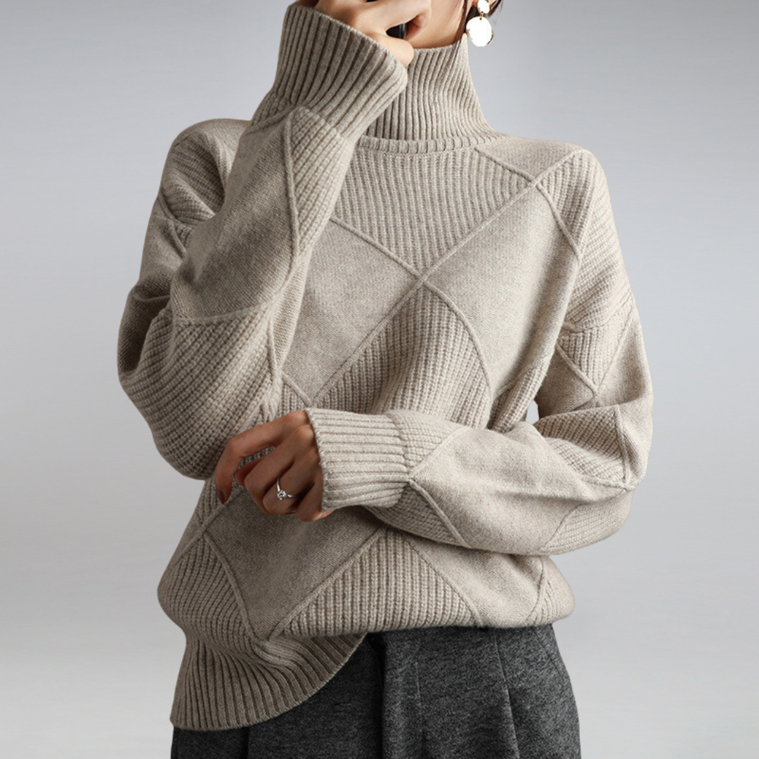 KNITTED WOOL TURTLENECK JUMPER