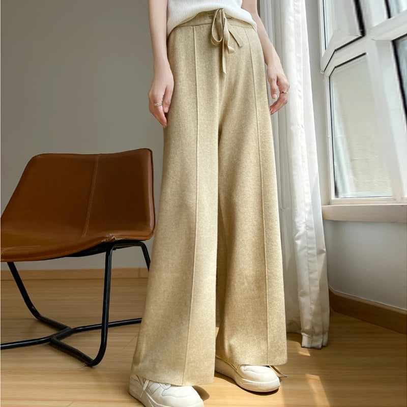 EFFORTLESS COMFORT | DRAWSTRING RELAXED FIT KNIT TROUSERS