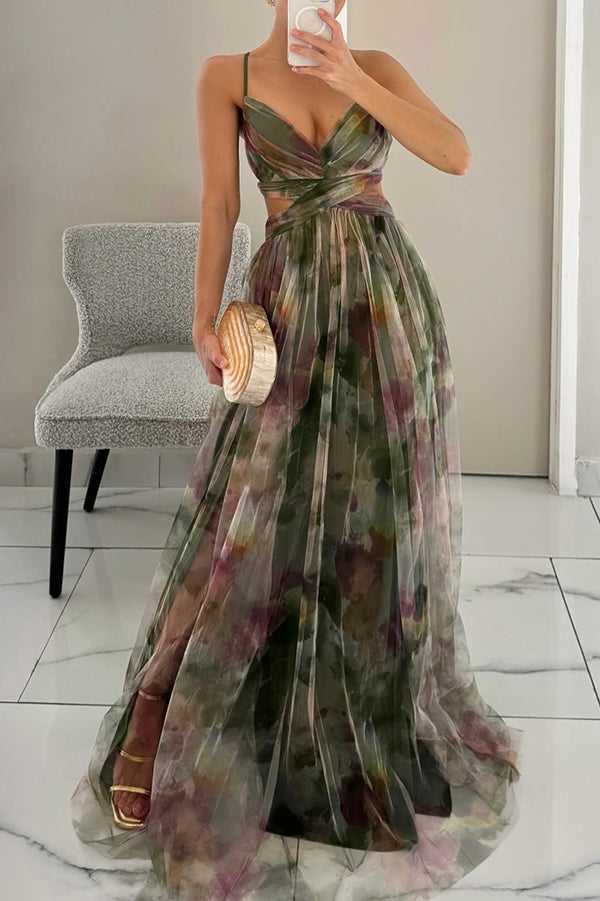 WEDDING GUEST DRESS | FLORAL MAXI WITH PLEATED SKIRT