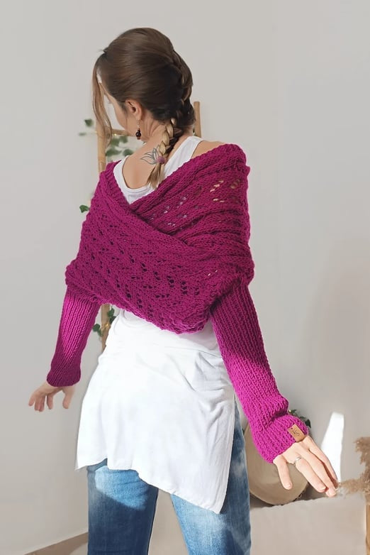 WOMEN’S KNIT SHRUG | OFF-SHOULDER PULLOVER