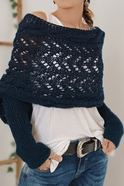 WOMEN’S KNIT SHRUG | OFF-SHOULDER PULLOVER