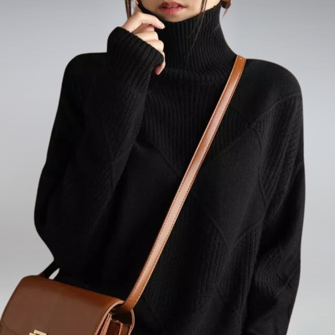 KNITTED WOOL TURTLENECK JUMPER