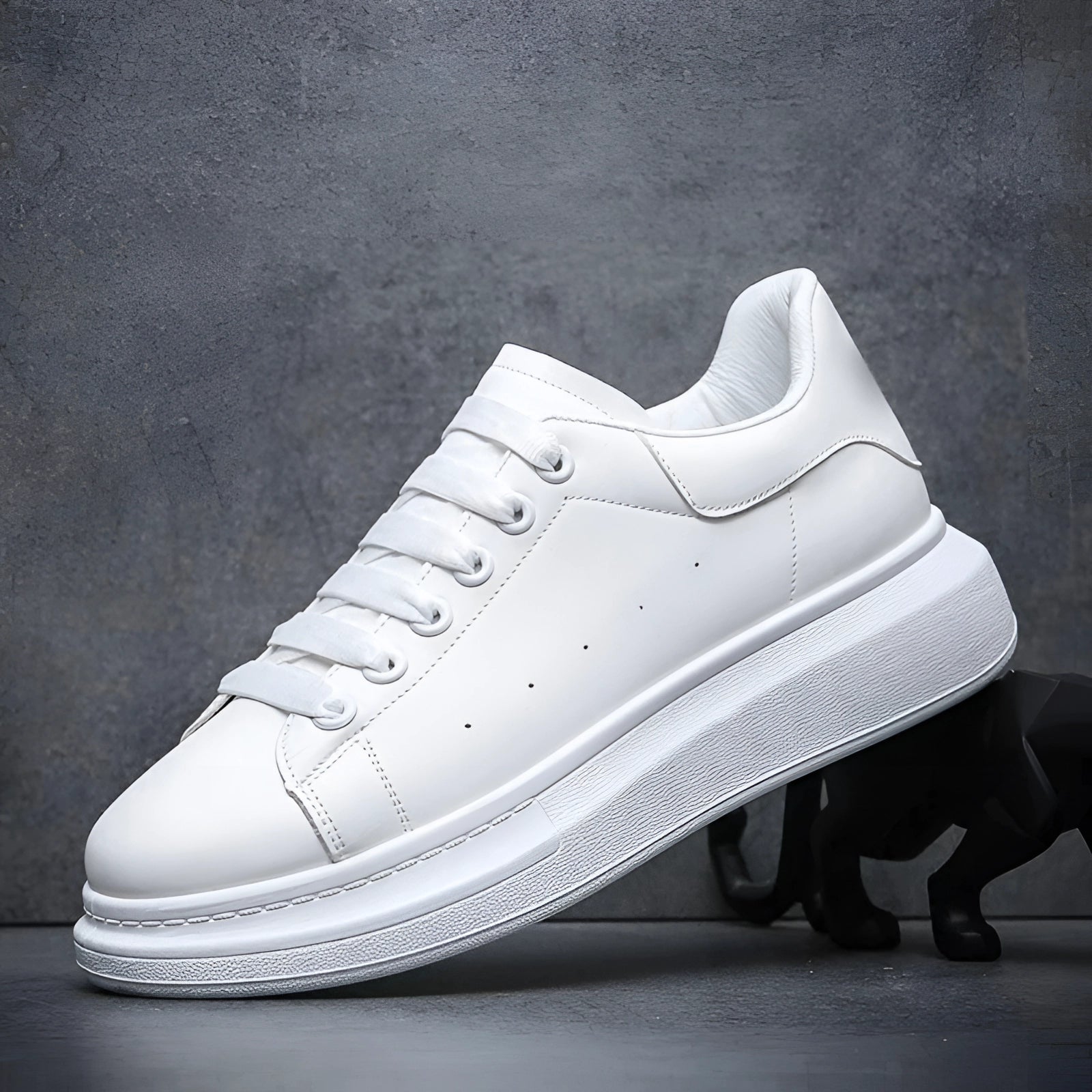 SNEAKERS | CLASSIC CHUNKY SOLE LEATHER LOOK TRAINERS