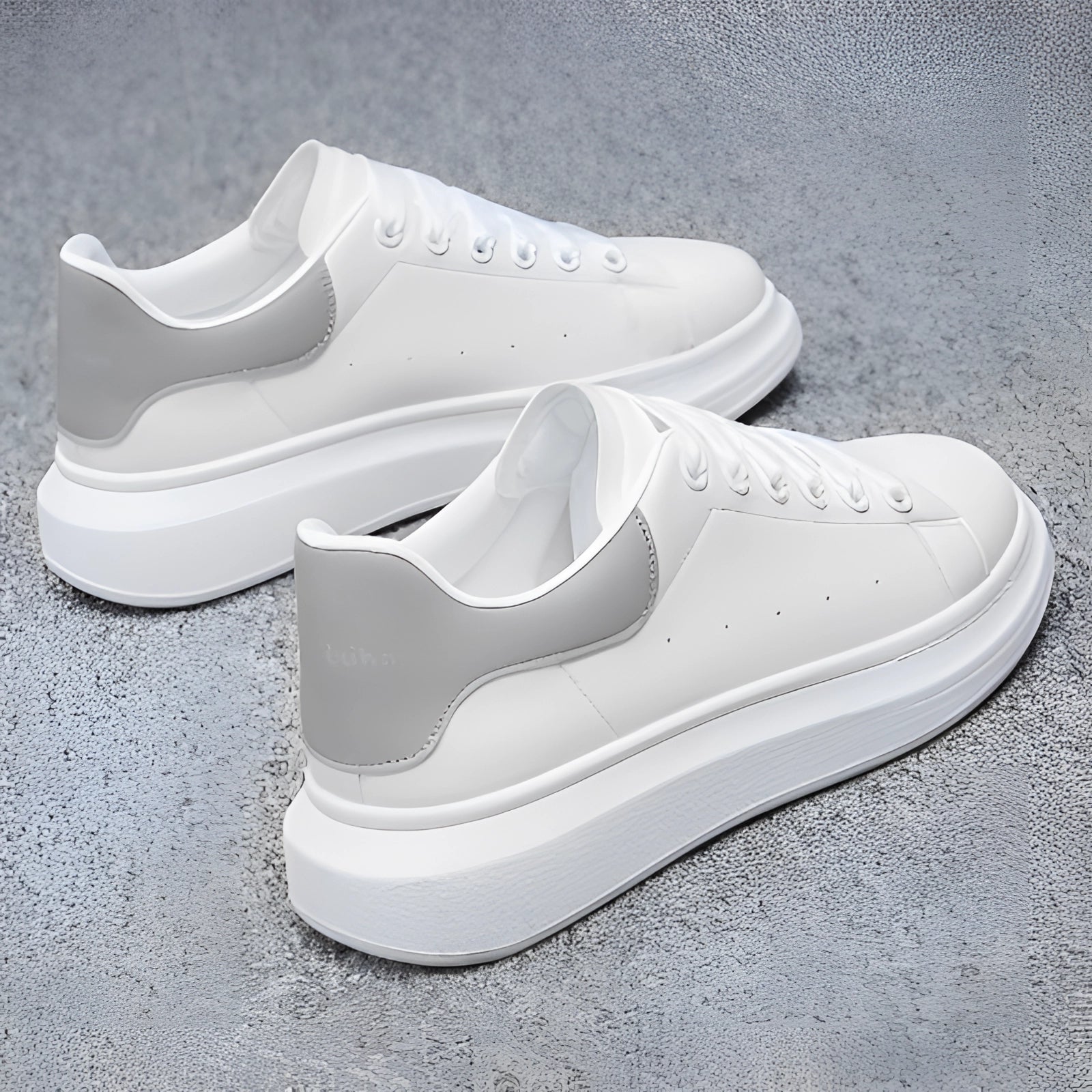 SNEAKERS | CLASSIC CHUNKY SOLE LEATHER LOOK TRAINERS