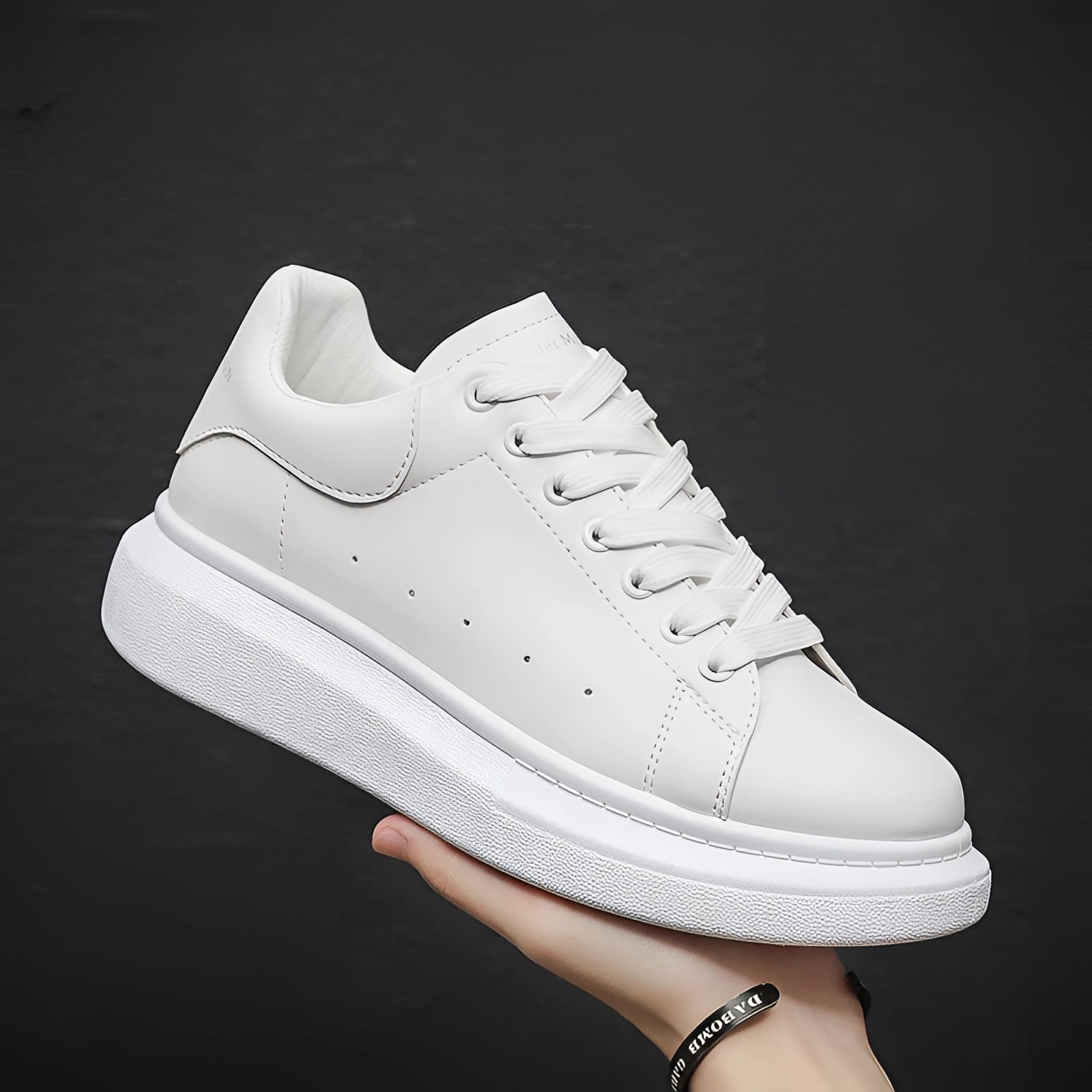 SNEAKERS | CLASSIC CHUNKY SOLE LEATHER LOOK TRAINERS