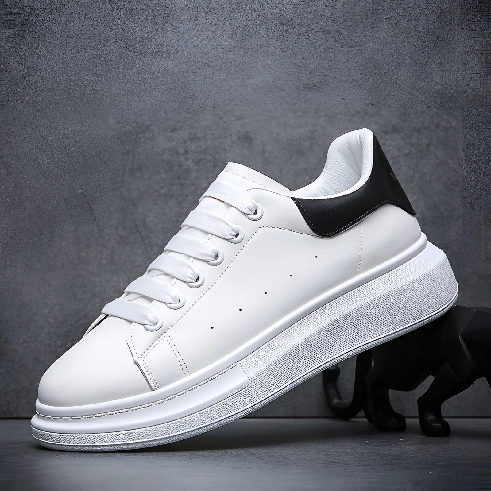 SNEAKERS | CLASSIC CHUNKY SOLE LEATHER LOOK TRAINERS